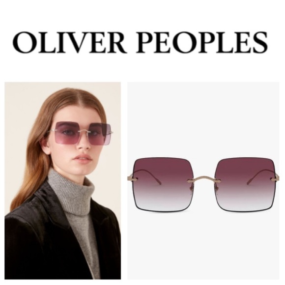 Oliver Peoples Accessories - Oliver Peoples UV-Protected Square Rimless Sunglasses (0OV1268S)